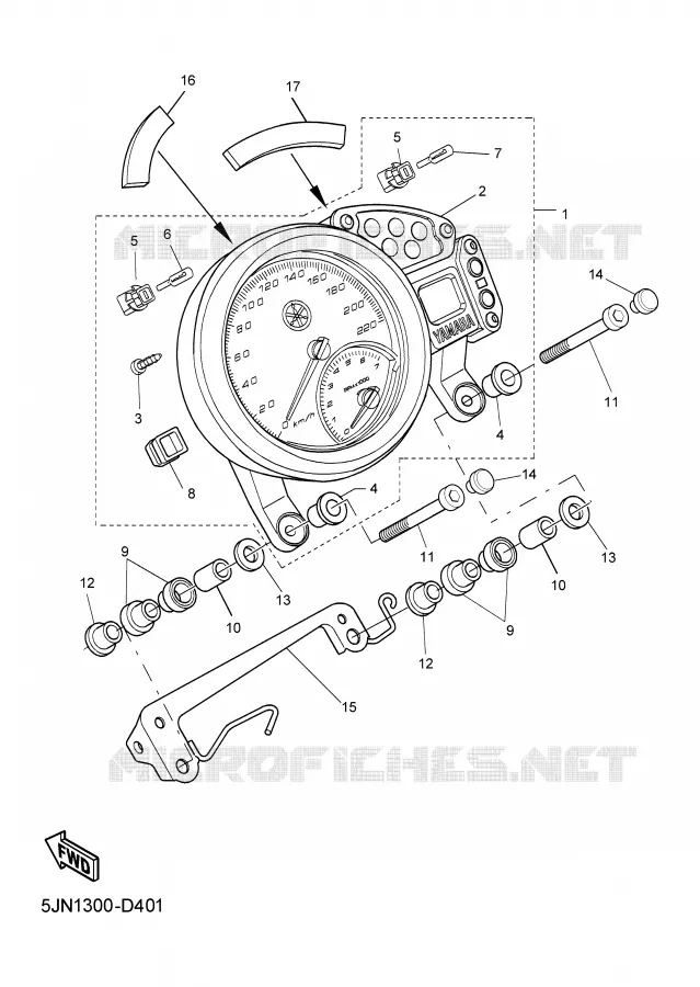 SPEEDOMETER Yamaha MOTO 1100 2004 BULLDOG  BT1100