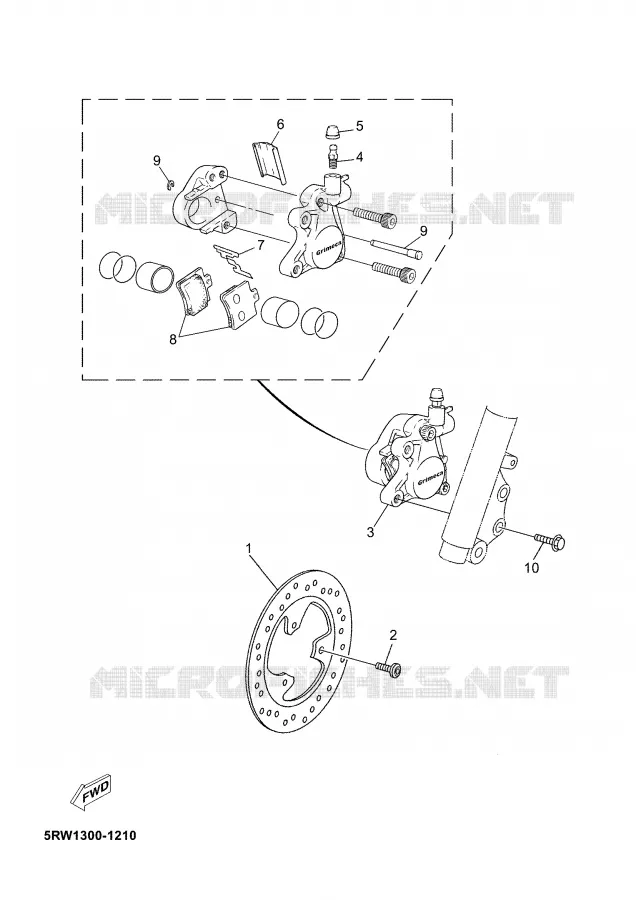 FRONT BRAKE CALIPER Yamaha SCOOTER 50 2004 JOG  CS50M