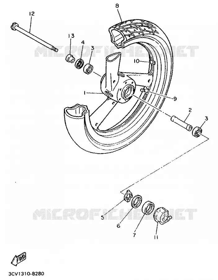 FRONT WHEEL Yamaha MOTO 1200 1990 FJ  FJ1200