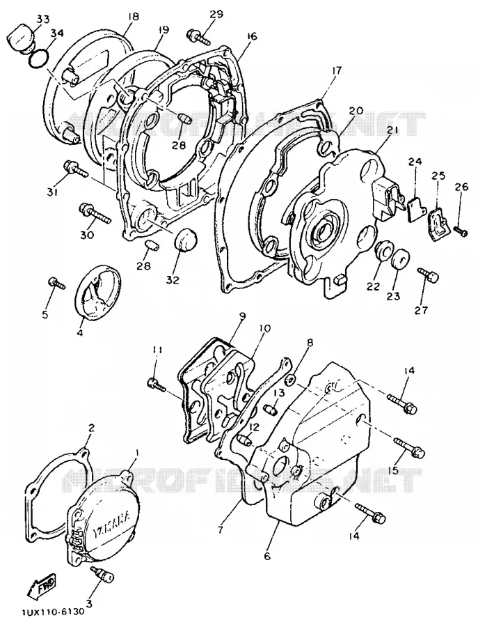 COVER - ENGINE 1 Yamaha MOTO 1200 1992 FJ ABS  FJ1200A