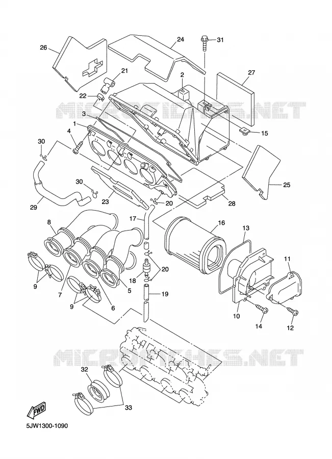 INTAKE Yamaha MOTO 1300 2003 FJR  FJR1300