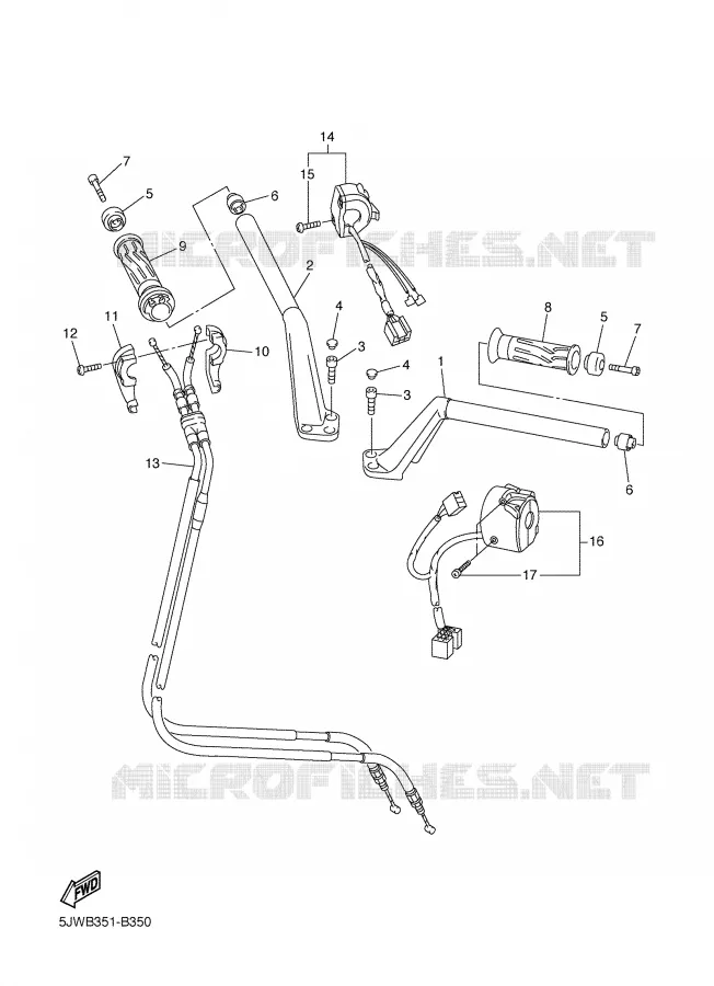 HANDLEBAR & CABLES Yamaha MOTO 1300 2005 FJR  FJR1300
