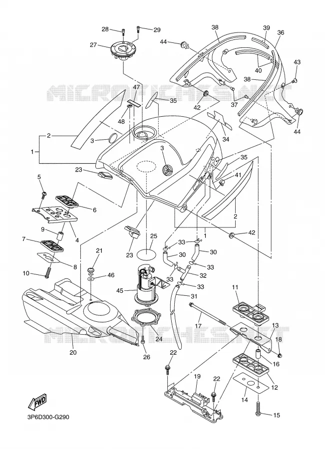FUEL TANK Yamaha MOTO 1300 2008 FJR ABS  FJR1300A