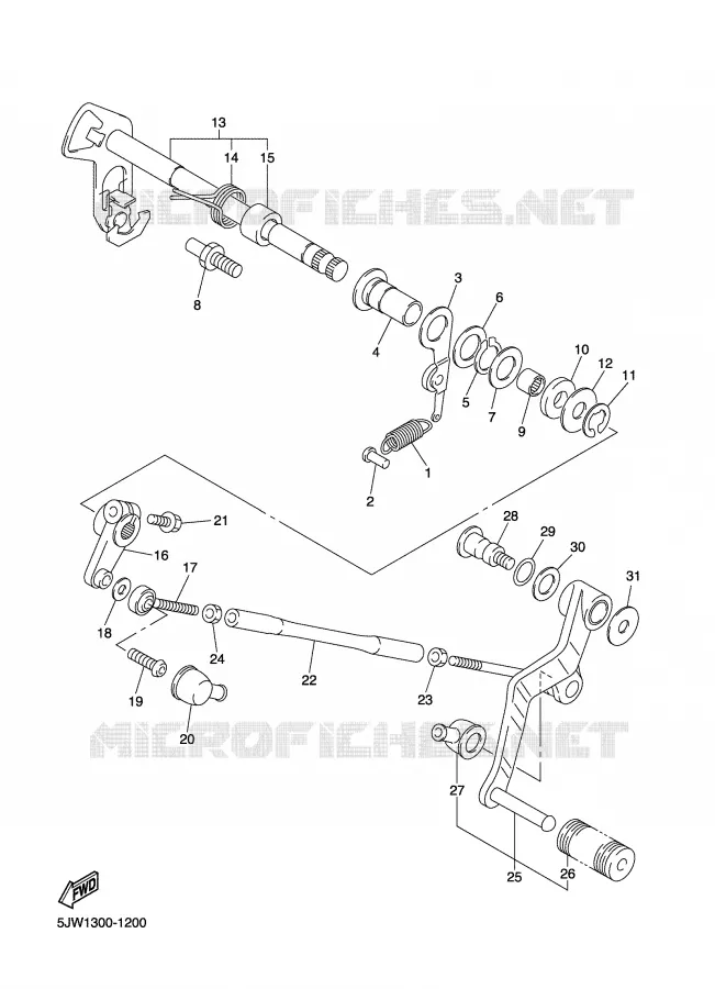 GEAR SHIFT SHAFT / LEVER Yamaha MOTO 1300 2006 FJR ABS  FJR1300AV