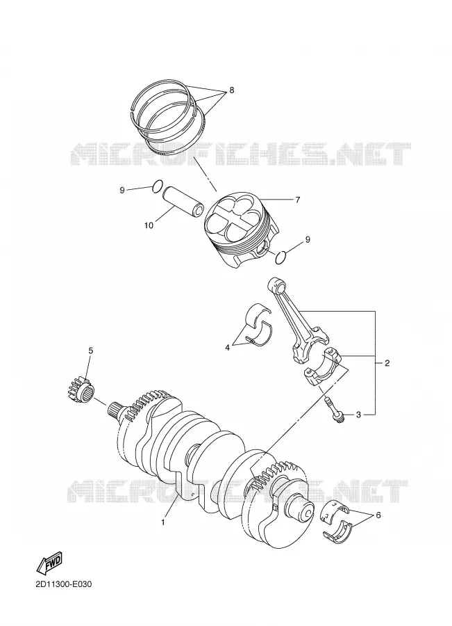 CRANKSHAFT / PISTON Yamaha MOTO 1000 2008 FZ1 ABS  FZ1-NA FAZER _