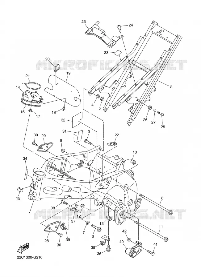 FRAME Yamaha MOTO 1000 2008 FZ1 ABS  FZ1-NA FAZER _
