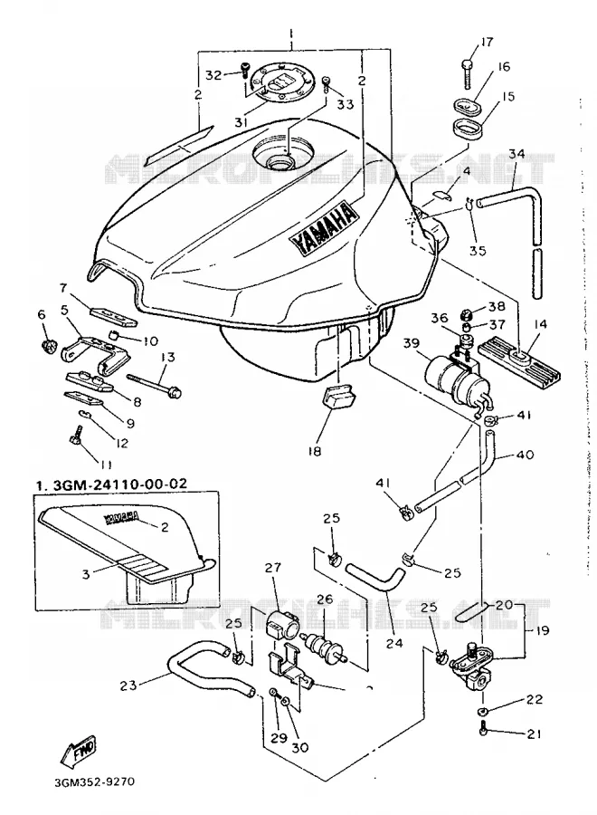 FUEL TANK Yamaha MOTO 1000 1989 FZR  FZR1000