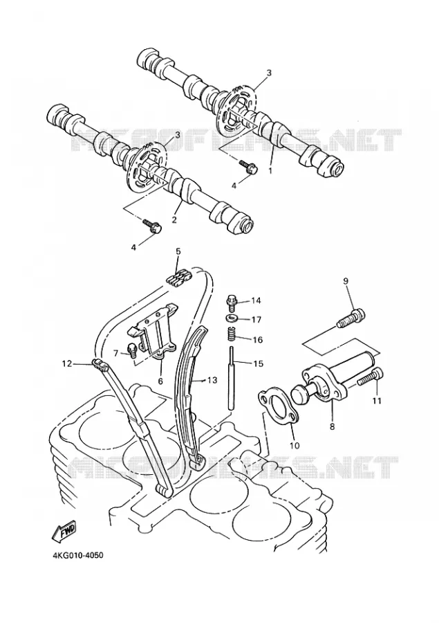 CAMSHAFT / TIMING CHAIN Yamaha MOTO 1200 1998 XJR  XJR1200SP