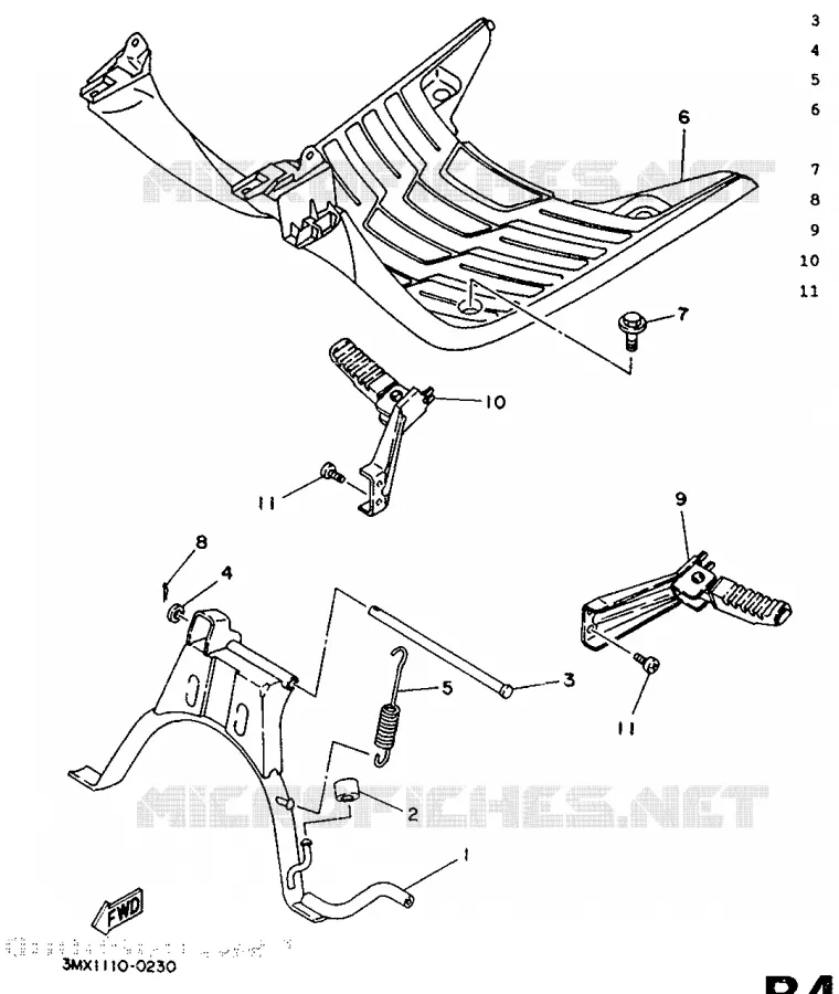 STAND / FOOTREST Yamaha SCOOTER 50 1991 BOOSTER  CW50