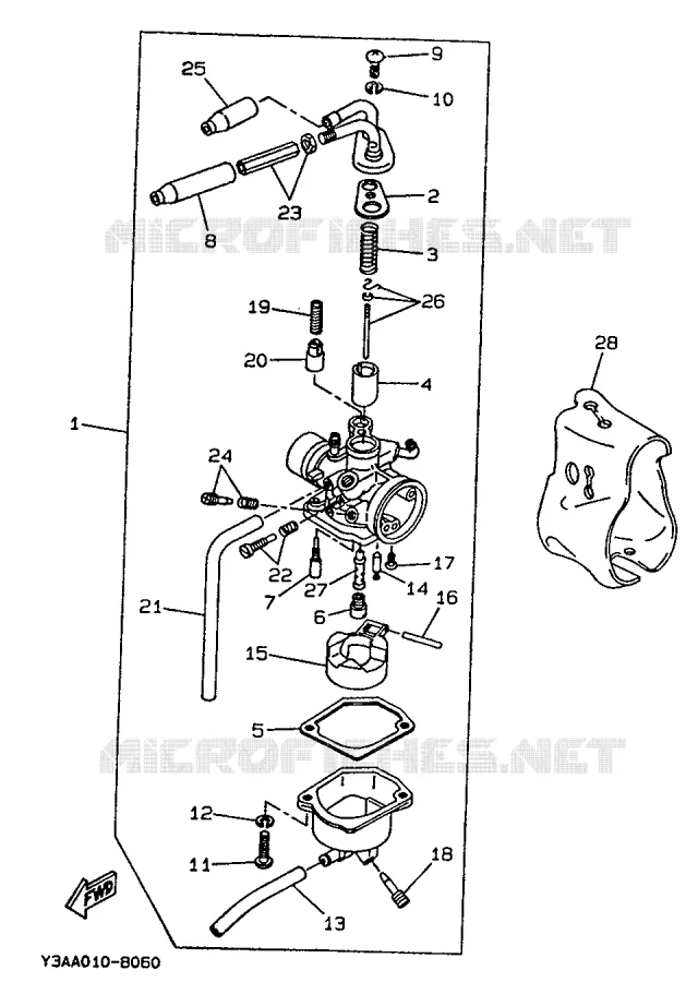 CARBURETOR Yamaha SCOOTER 50 1992 BOOSTER  CW50