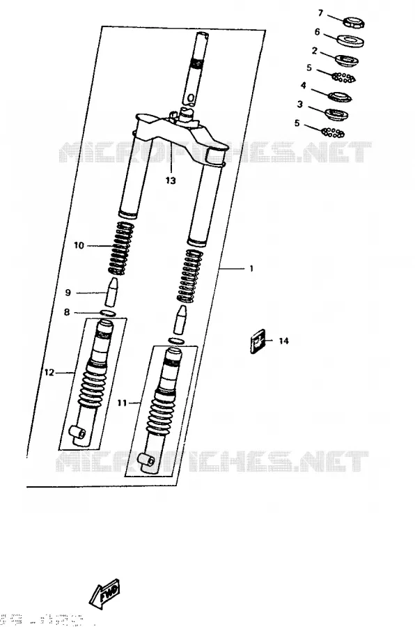 FRONT FORK Yamaha SCOOTER 50 1992 BOOSTER  CW50