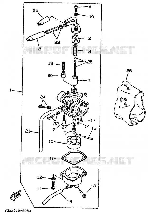 CARBURETOR Yamaha SCOOTER 50 1995 BOOSTER  CW50