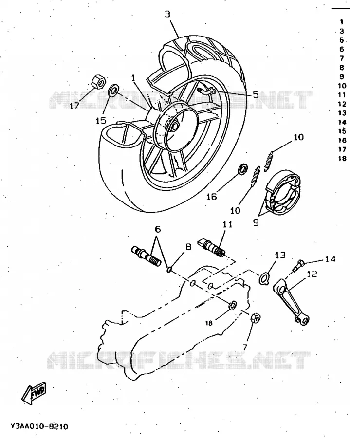 REAR WHEEL Yamaha SCOOTER 50 1997 BOOSTER  CW50