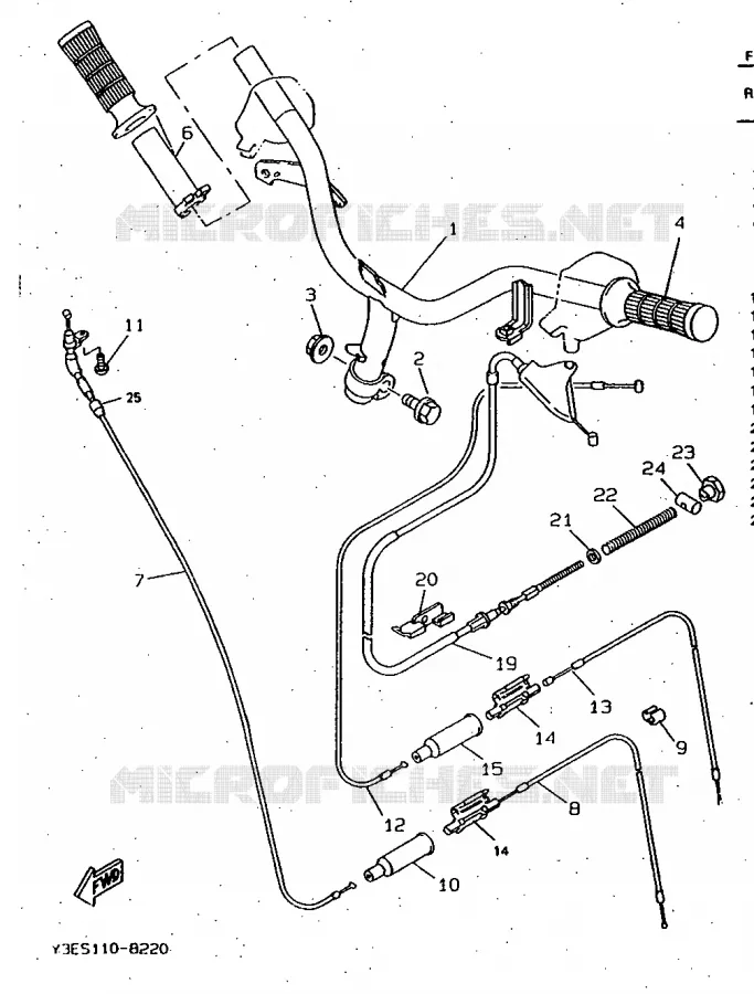 HANDLEBAR & CABLES Yamaha SCOOTER 50 1997 BOOSTER  CW50