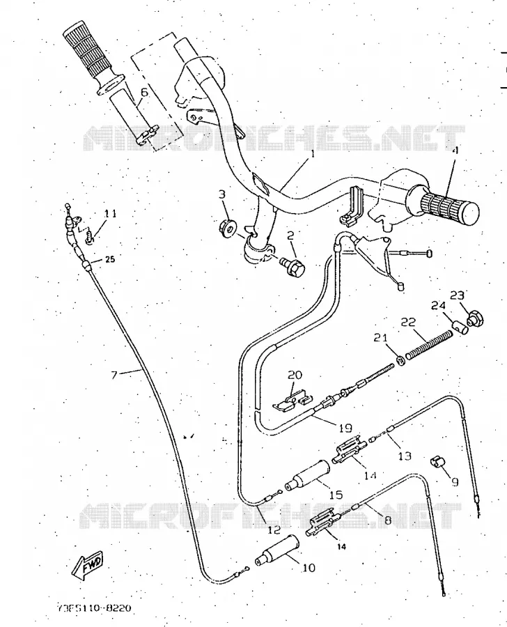 HANDLEBAR & CABLES Yamaha SCOOTER 50 1997 BOOSTER  CW50