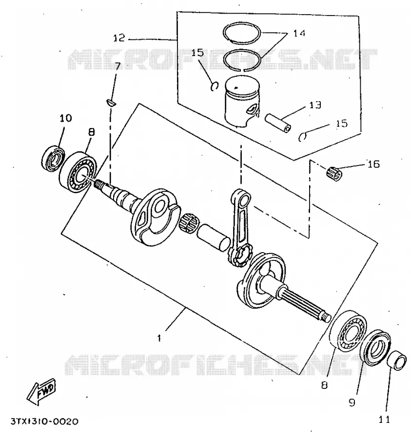 CRANKSHAFT / PISTON Yamaha SCOOTER 50 1998 BOOSTER  CW50
