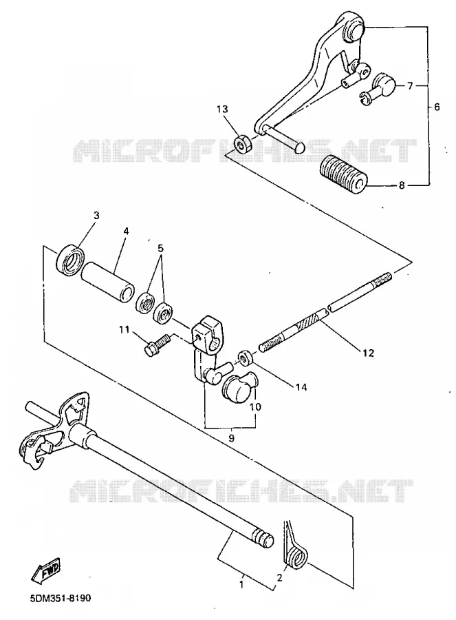 GEAR SHIFT SHAFT / LEVER Yamaha MOTO 600 1998 FAZER  FZS600