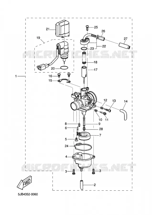 CARBURETOR Yamaha SCOOTER 50 2003 FLIPPER  YH50 FLIPPER