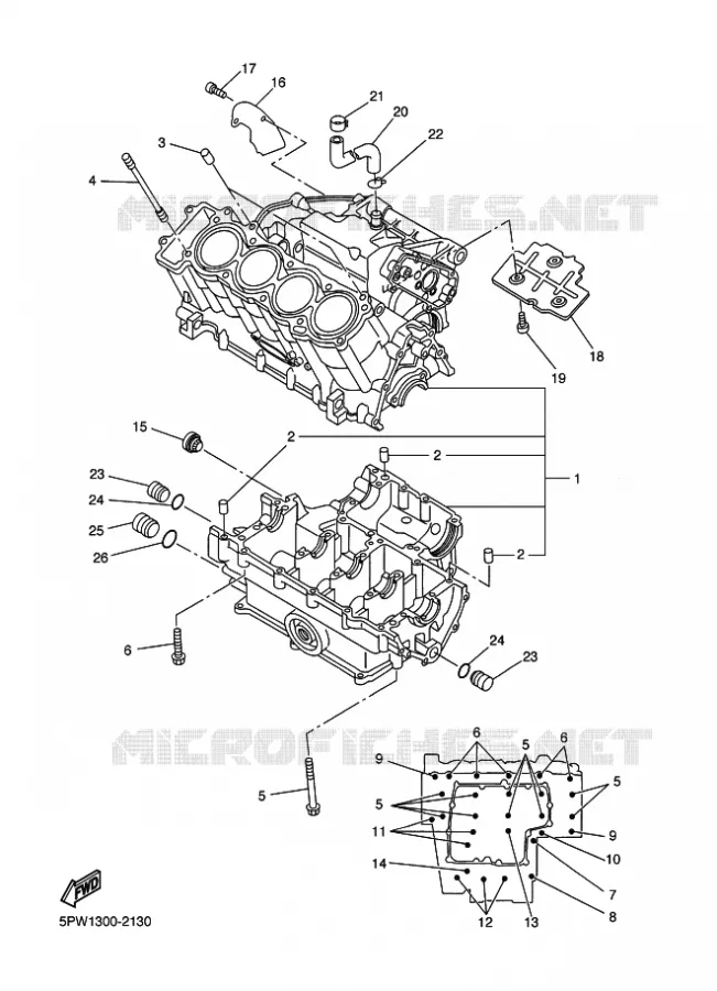 CRANKCASE Yamaha MOTO 1000 2003 R1  YZF-R1 YZF-R1R R1