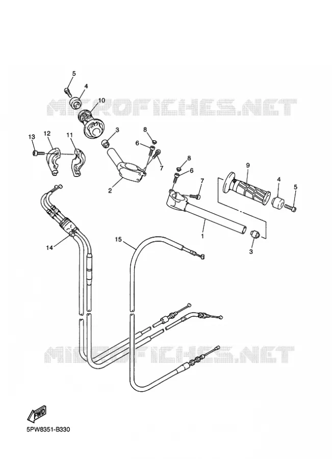 HANDLEBAR & CABLES Yamaha MOTO 1000 2003 R1  YZF-R1 YZF-R1R R1