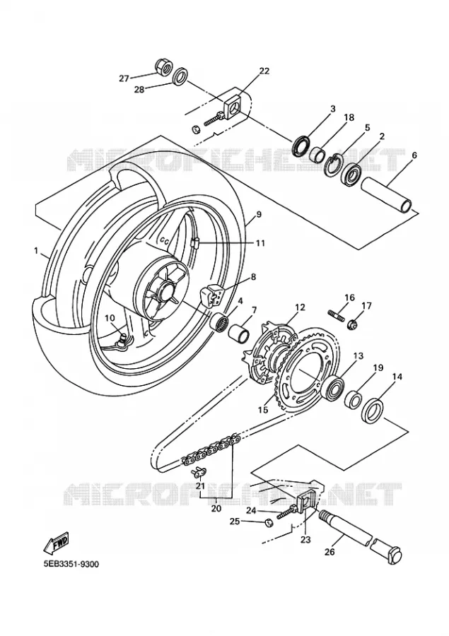 REAR WHEEL Yamaha MOTO 600 2000 R6  YZF-R6 R6