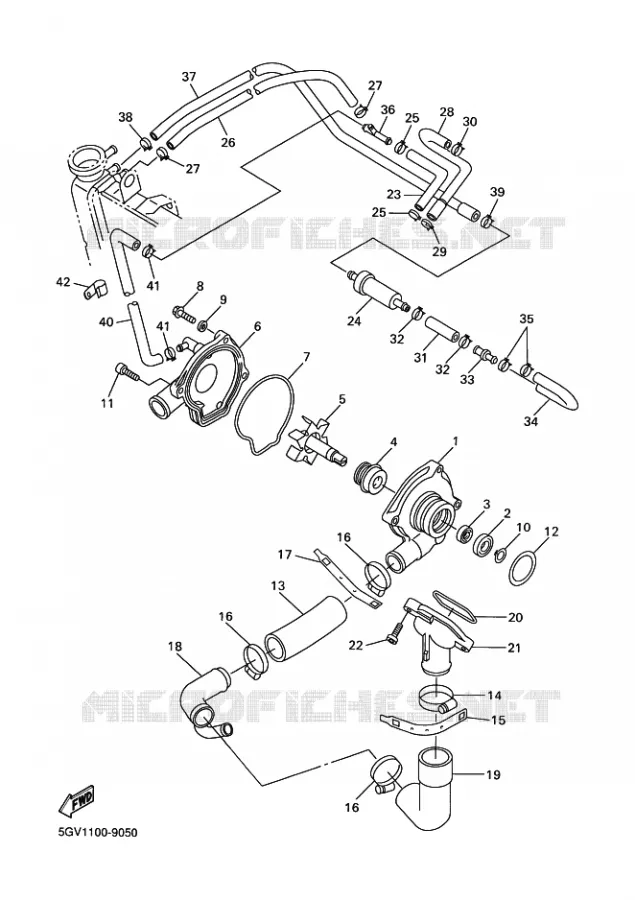 WATERPUMP / HOSES Yamaha MOTO 600 2000 R6  YZF-R6 R6