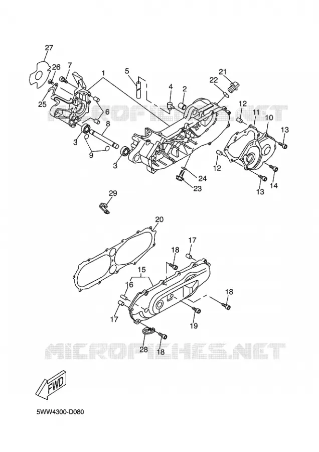 CRANKCASE Yamaha SCOOTER 50 2005 BOOSTER  CW50