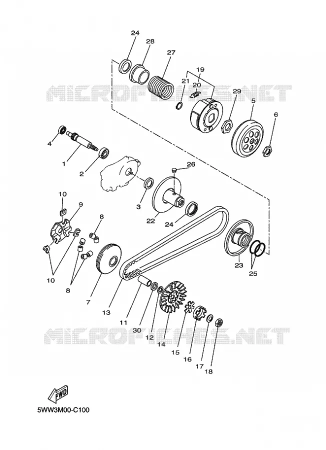 STARTER CLUTCH Yamaha SCOOTER 50 2005 BOOSTER  CW50