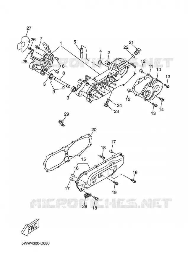 CRANKCASE Yamaha SCOOTER 50 2006 BOOSTER  CW50