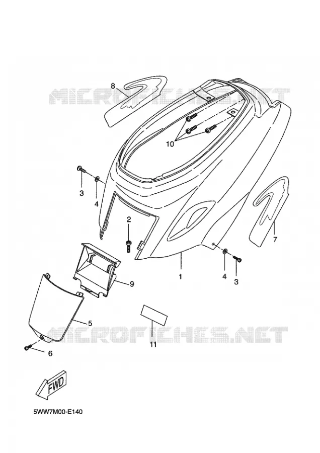SIDE COVER Yamaha SCOOTER 50 2006 BOOSTER  CW50
