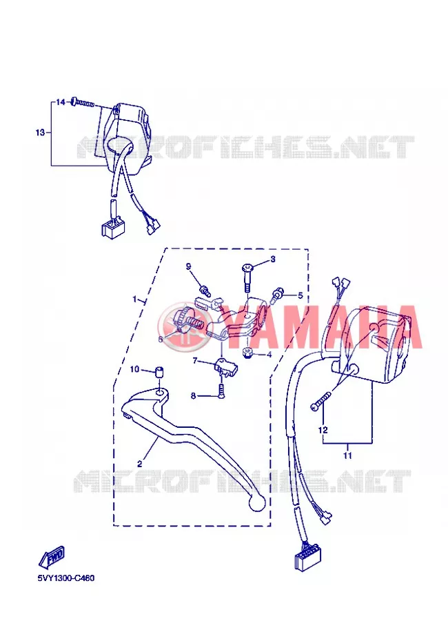 SWITCH / LEVER Yamaha MOTO 1000 2008 R1  YZF-R1 R1