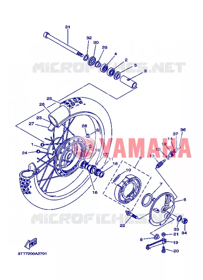 FRONT WHEEL Yamaha MOTO 125 2008 DT  DT125