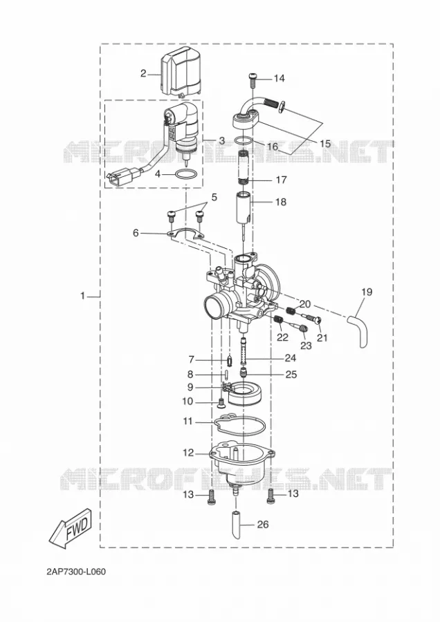 CARBURETOR Yamaha SCOOTER 50 2013 NEOS EASY  YN50E