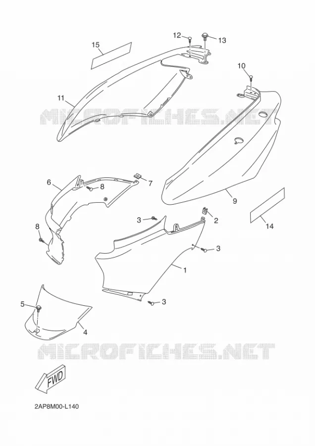 SIDE COVER Yamaha SCOOTER 50 2013 NEOS EASY  YN50E