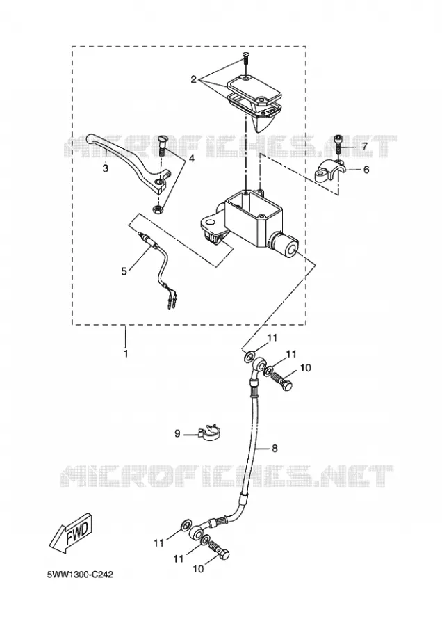 FRONT BRAKE MASTER CYLINDER Yamaha SCOOTER 50 2009 BOOSTER  CW50 BW'S