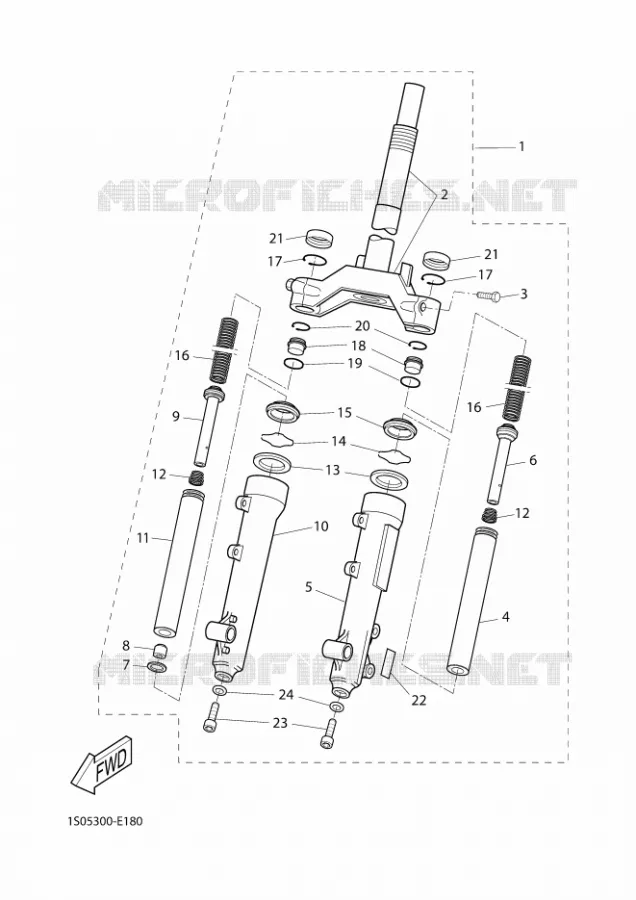 FRONT FORK 1 Yamaha SCOOTER 50 2010 STUNT NAKED  EW50N STUNT NAKED
