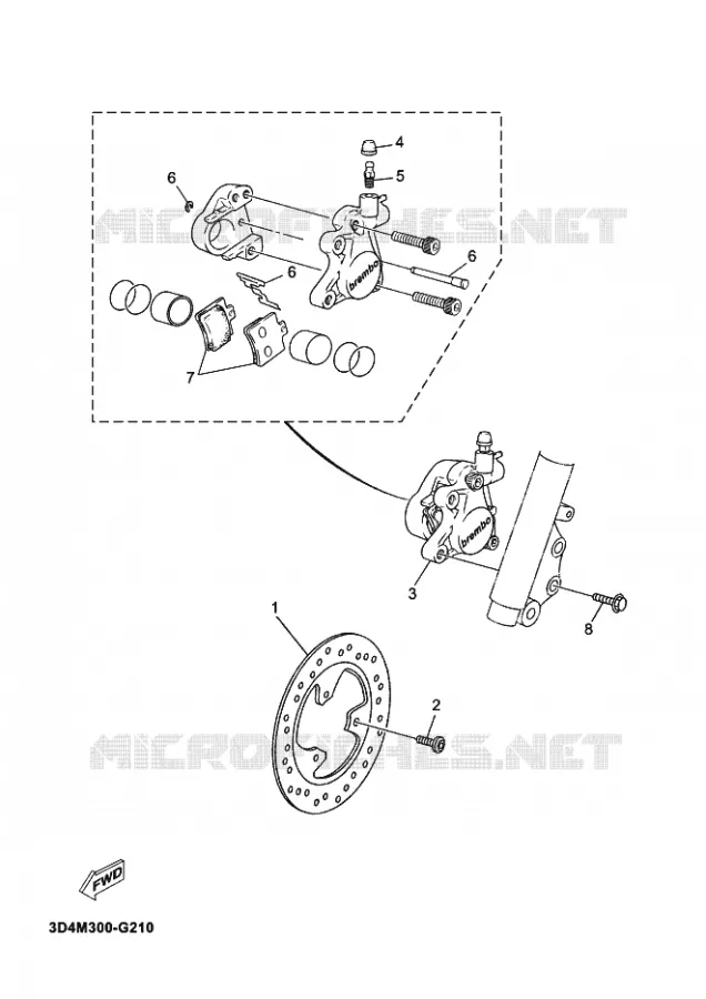 FRONT BRAKE CALIPER Yamaha SCOOTER 50 2011 MACH  CS50Z MACH G LIQUIDE