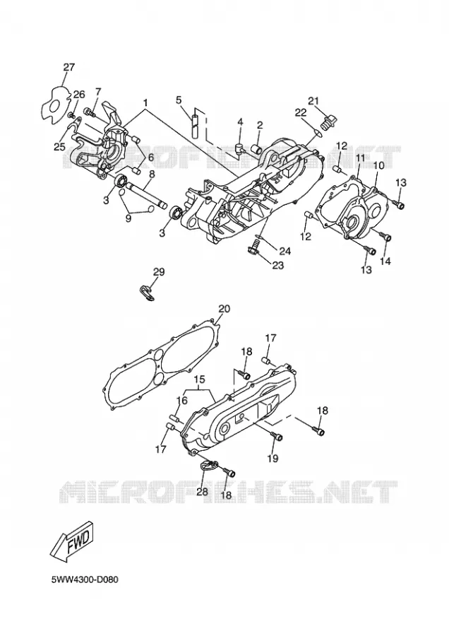 CRANKCASE Yamaha SCOOTER 50 2011 BOOSTER  CW50