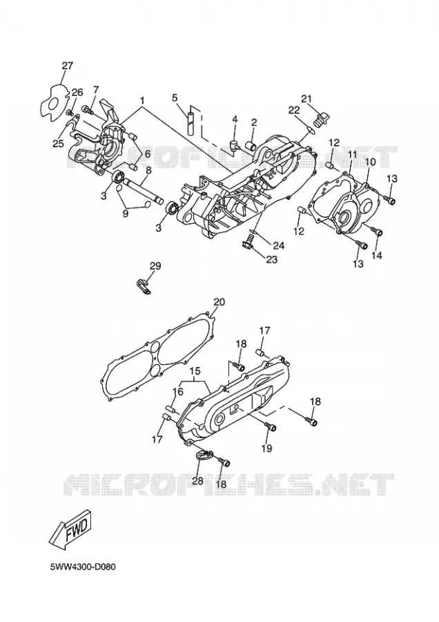 CRANKCASE Yamaha SCOOTER 50 2011 BWS  CW50 BW'S