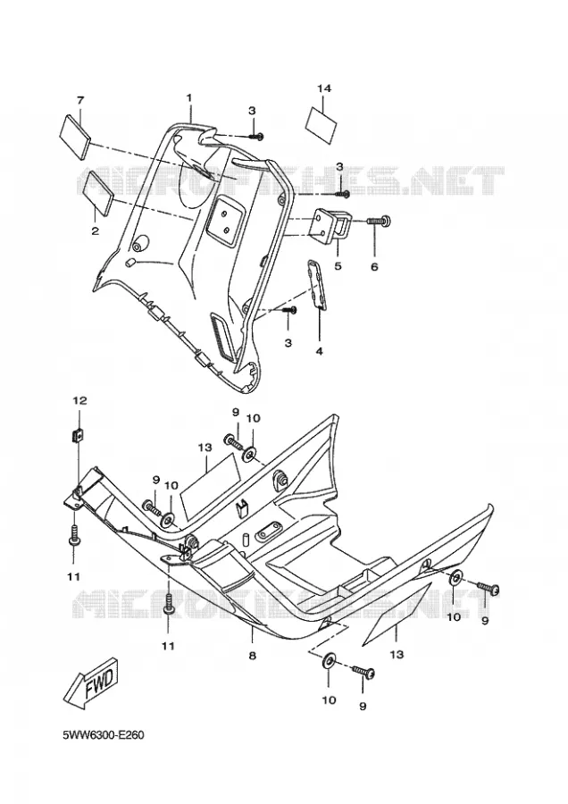 LEG SHIELD Yamaha SCOOTER 50 2011 BOOSTER  CW50N