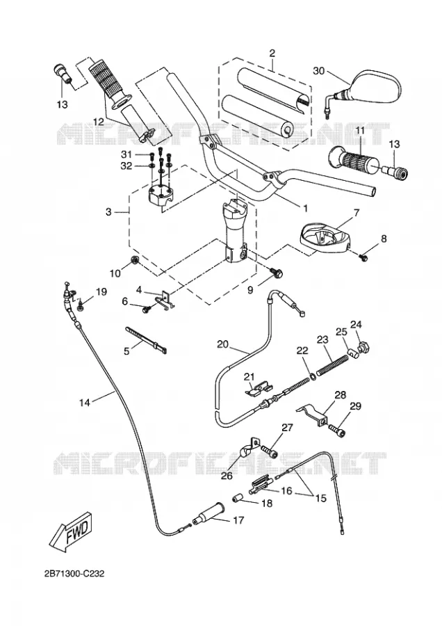 HANDLEBAR & CABLES Yamaha SCOOTER 50 2011 BOOSTER  CW50N