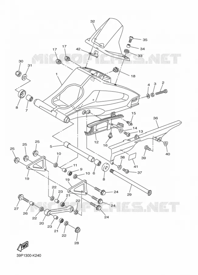 SWINGARM Yamaha MOTO 800 2011 FZ8  FZ8-N