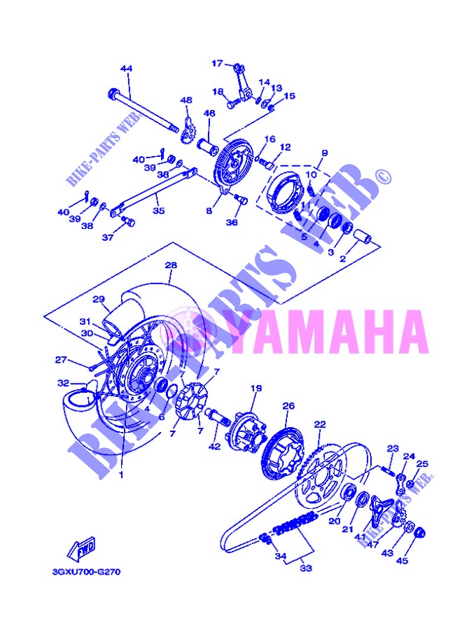 REAR WHEEL for Yamaha AG 200 FE 2013