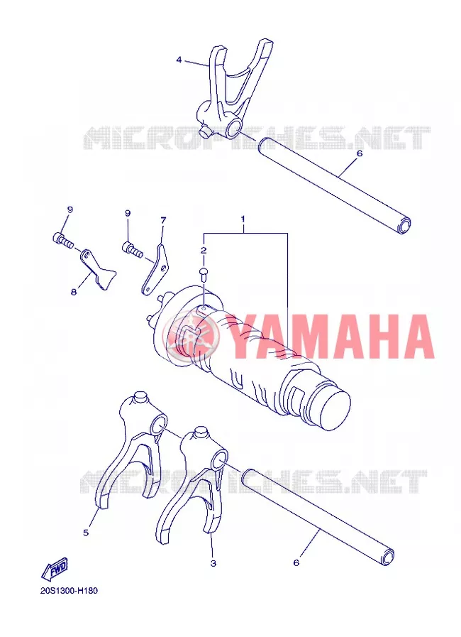 GEAR SHIFT SELECTOR DRUM / FORKS Yamaha MOTO 600 2013 XJ6 ABS  XJ6NA