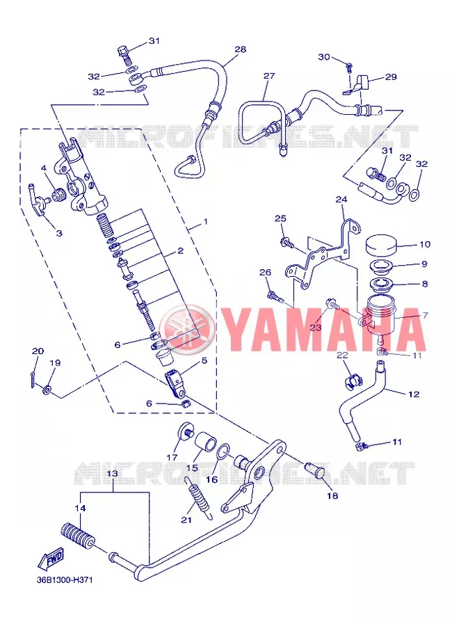 REAR BRAKE MASTER CYLINDER Yamaha MOTO 600 2013 XJ6 ABS  XJ6NA