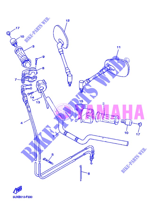 HANDLEBAR & CABLES for Yamaha XJR1300 2013
