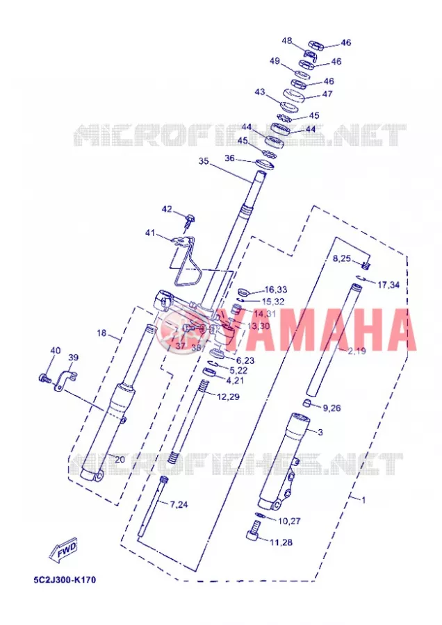 FRONT FORK Yamaha SCOOTER 50 2013 NEOS  YN50