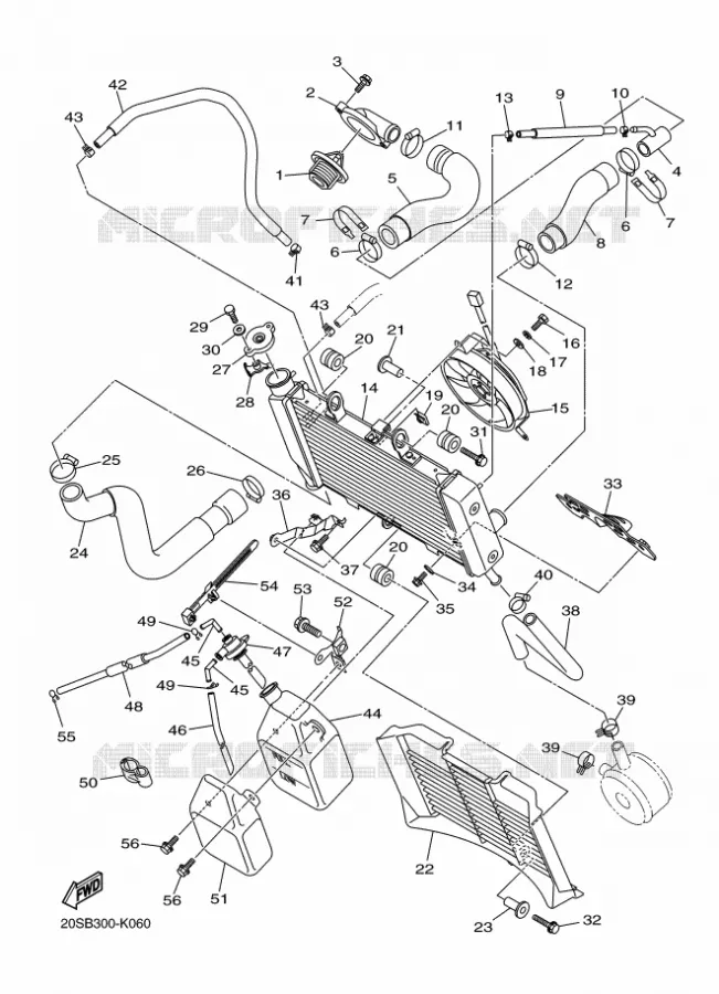 RADIATOR / HOSES Yamaha MOTO 600 2014 XJ6  XJ6N