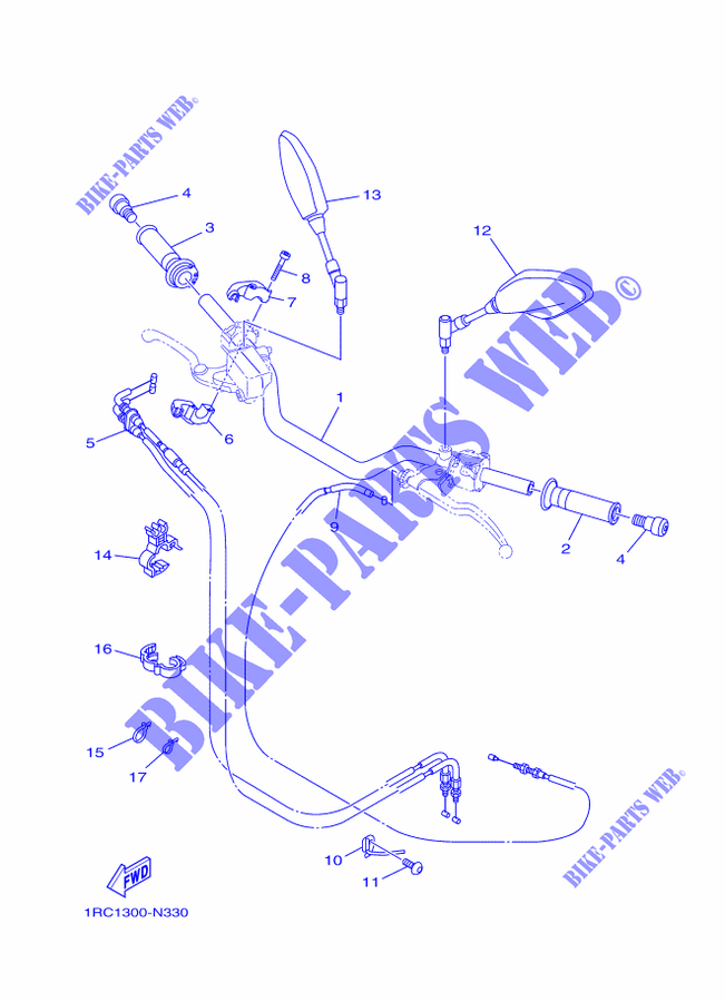HANDLEBAR & CABLES for Yamaha MT09A 2014