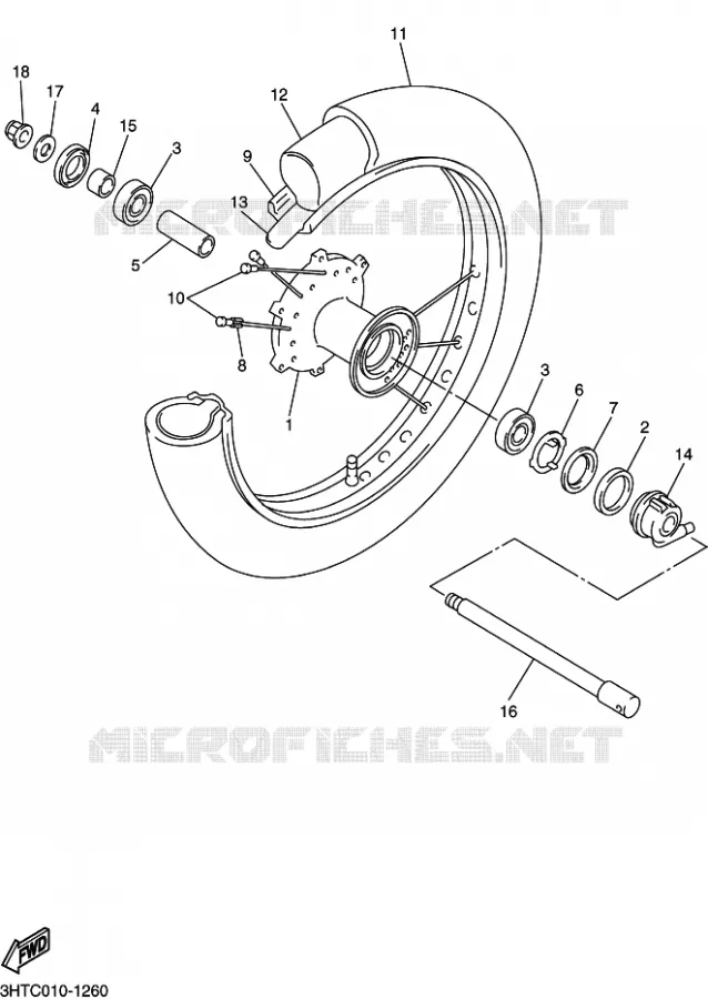 FRONT WHEEL Yamaha MOTO 400 2014 SR  SR400